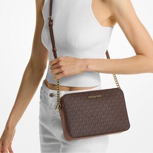 Michael Kors Black and Brown Crossbody Bag